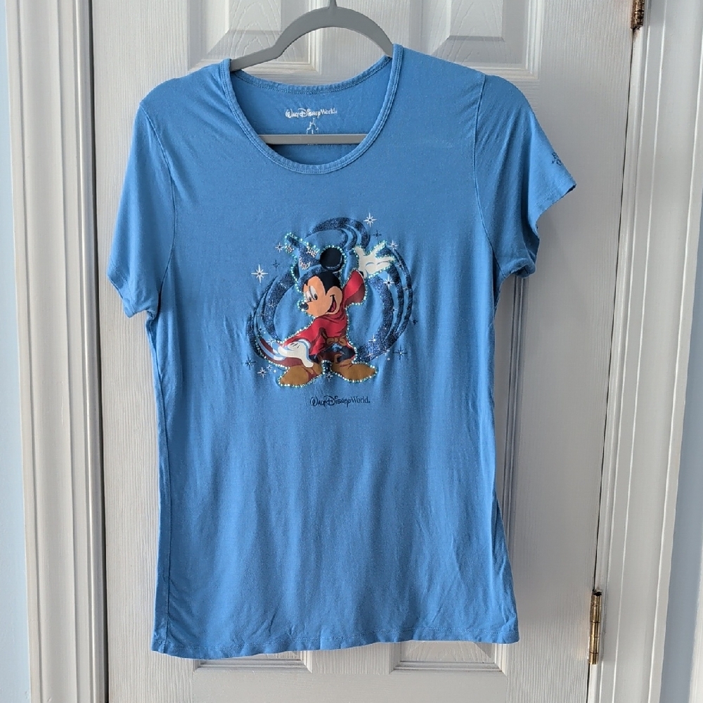 🏰💙 Disney 💙🏰 Sorcerer Mickey Top With Sequins Large Disney Hollywood Studios